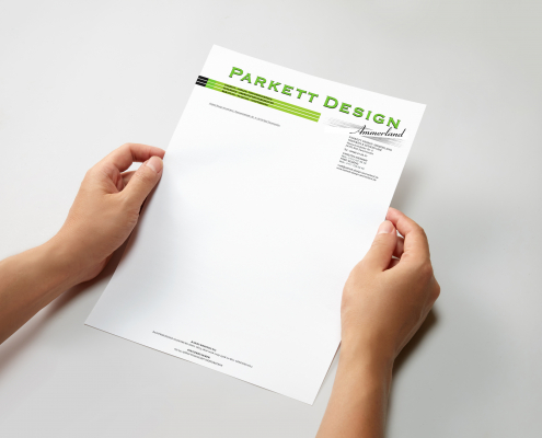 Briefpapier-Parkett-Design